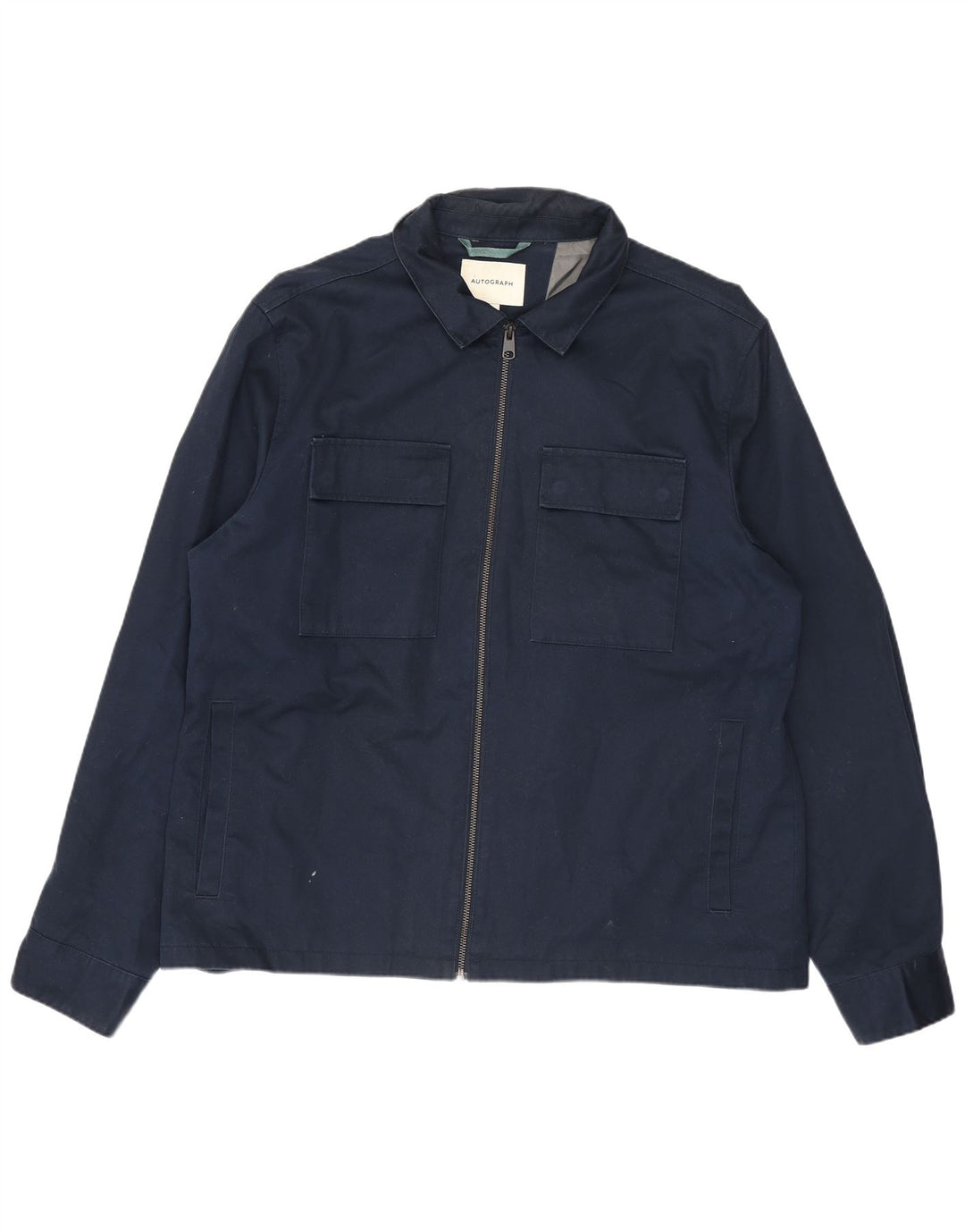 Geacă Bomber pentru bărbați Marks & Spencer Autograph UK 42 XL Bumbac, albastru bleumarin