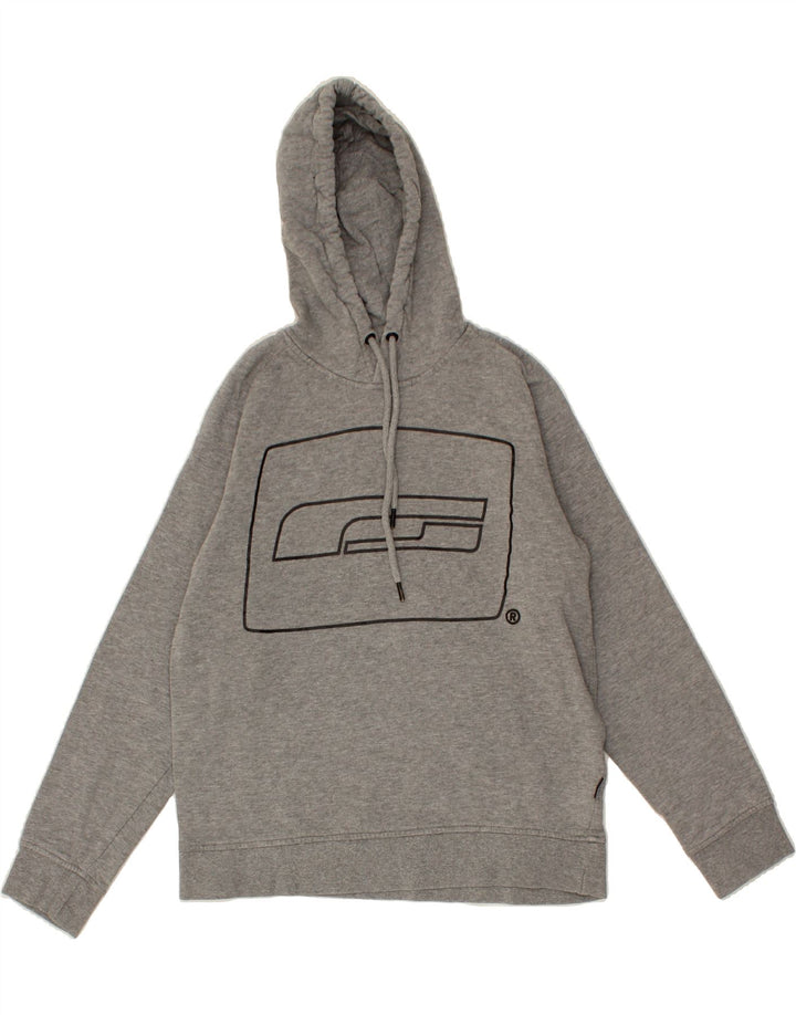 JACK & JONES Mens Graphic Hoodie Jumper Medium Grey Cotton Vintage Jack & Jones and Second-Hand Jack & Jones from Messina Hembry 