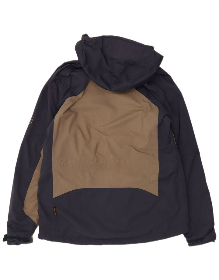 Jack Wolfskin Jachetă de ploaie cu glugă pentru bărbați UK 36/38 Medium Bej Colorblock
