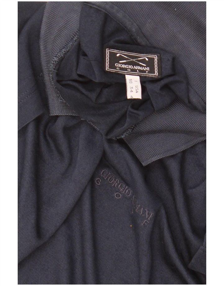 GIORGIO ARMANI Tricou Polo Bărbați IT 50 Medium Bleumarin Mătase