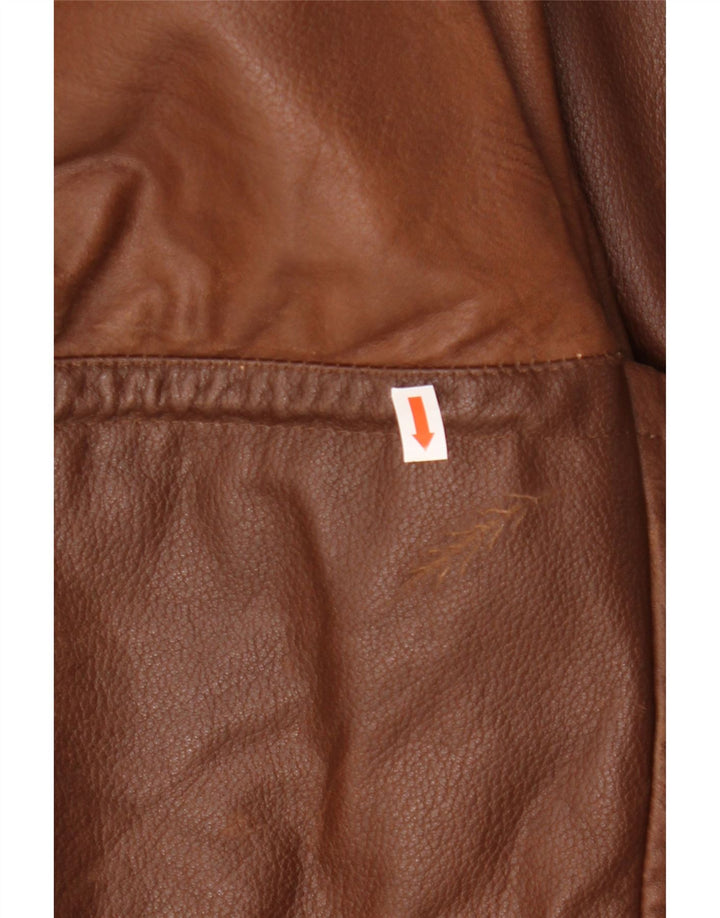 Jachetă de piele pentru bărbați VINTAGE UK 42 XL din piele maro