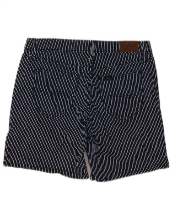 LEE Womens Mid Rise Regular Fit Denim Shorts US 12 Large W30 Navy Blue