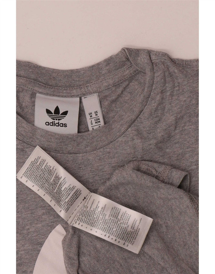 Tricou grafic pentru bărbați Adidas Top, bumbac, gri mediu