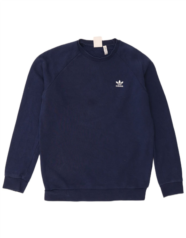 Hanorac pentru bărbați Adidas Jumper mediu din bumbac bleumarin