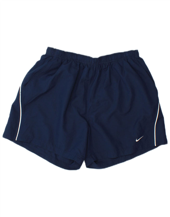 Pantaloni scurți sport Nike pentru bărbați XL, poliester cu dungi bleumarin