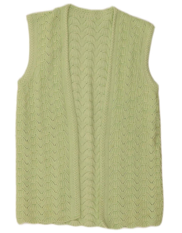 Pulover cardigan deschis pentru femei vintage UK 14 verde mediu