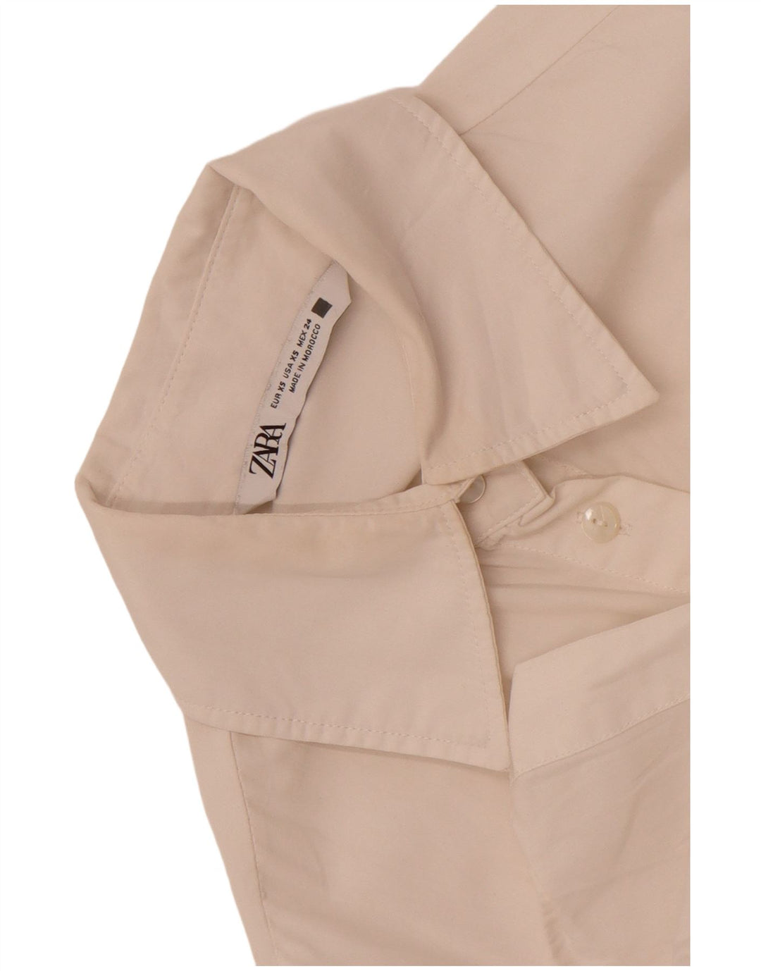 Bluză cămașă supradimensionată pentru femei Zara UK 6 XS Albă