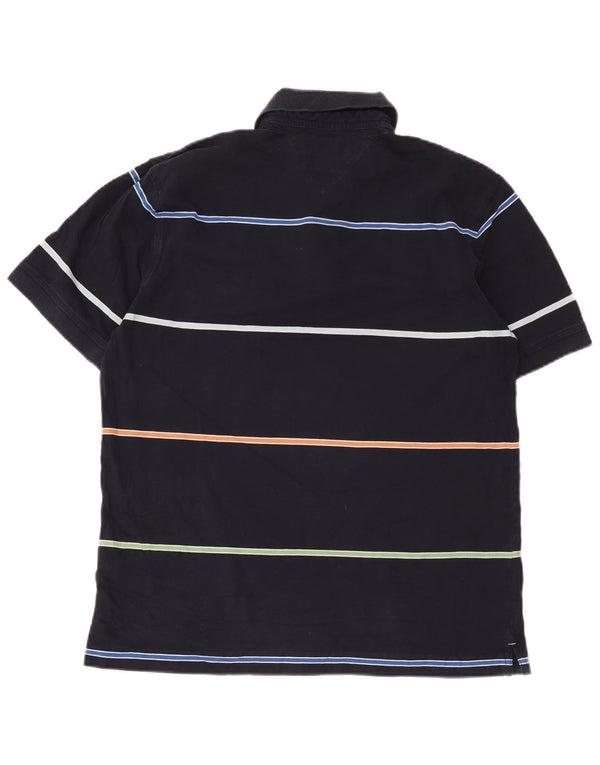Cămașă polo Tommy Hilfiger pentru bărbați, bumbac cu dungi albastru bleumarin mediu