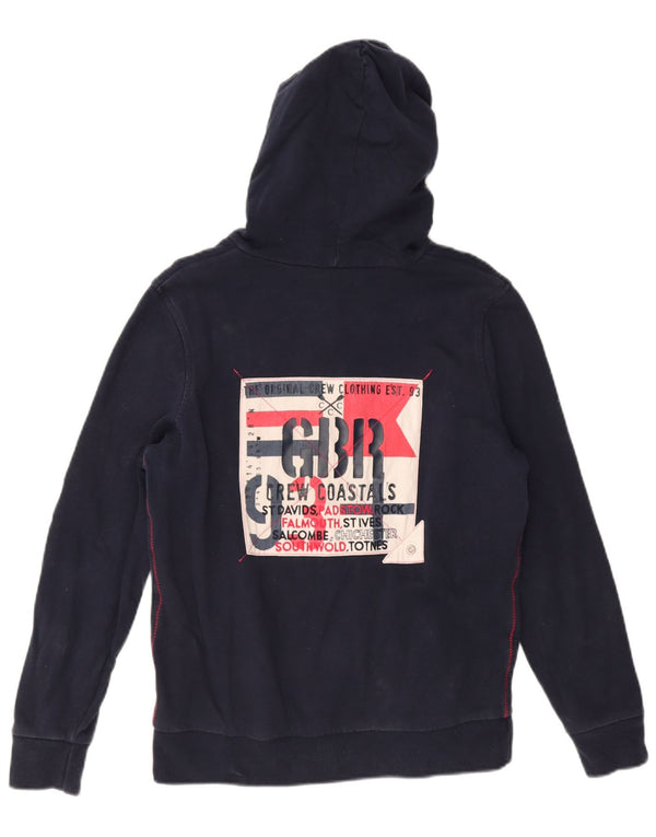 Crew Clothing Hanorac cu fermoar grafic pentru femei UK 14 Medium Bleumarin