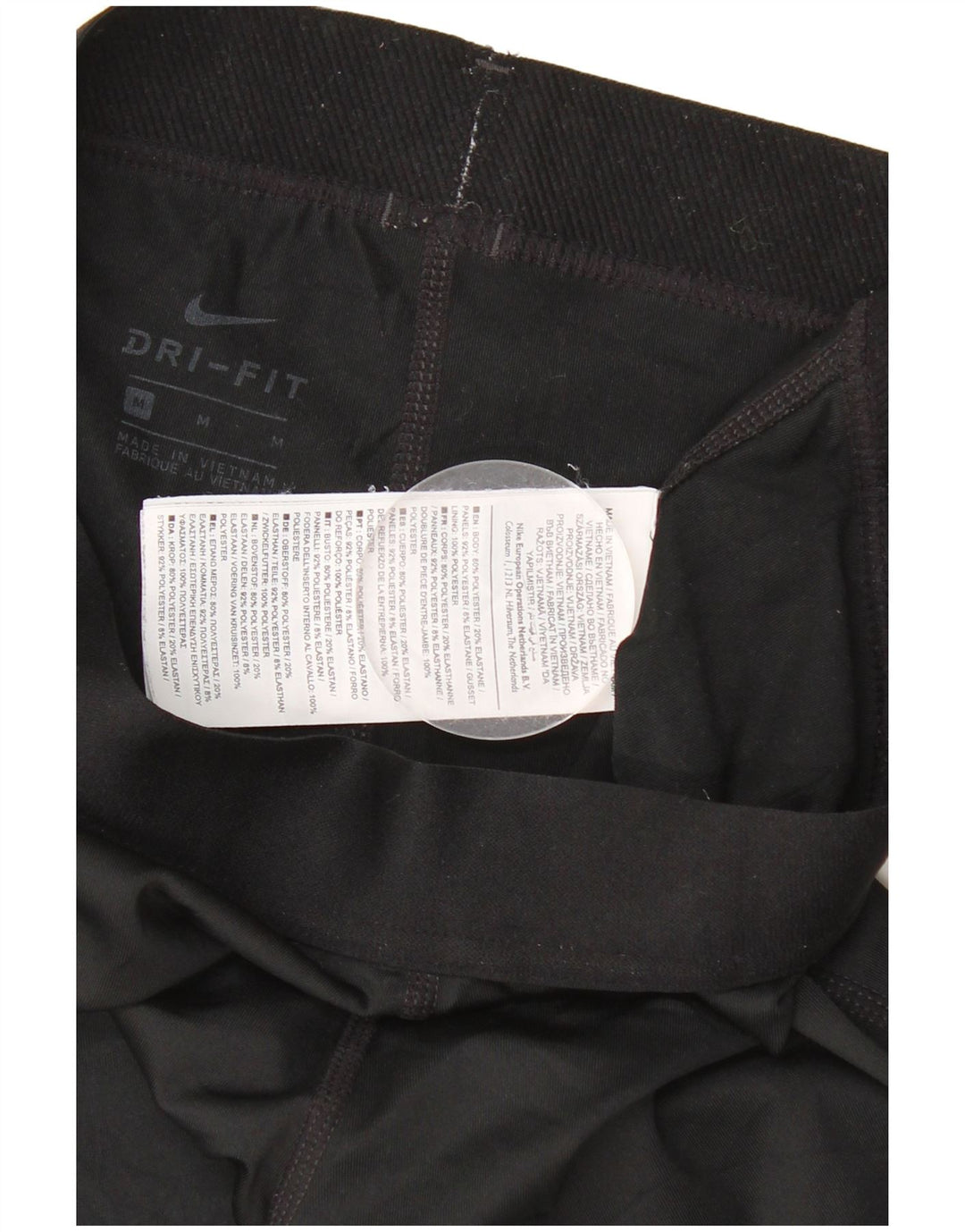 NIKE Womens Dri Fit Graphic Capri Leggings UK 12 Medium  Black Polyester