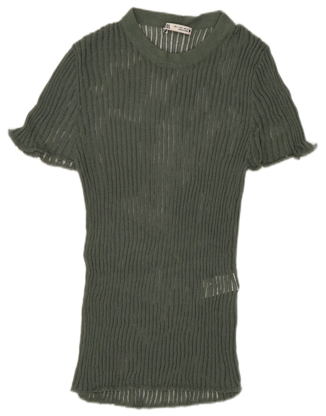 Bluză din tricot pentru femei Zara UK 8 Small Green Viscose