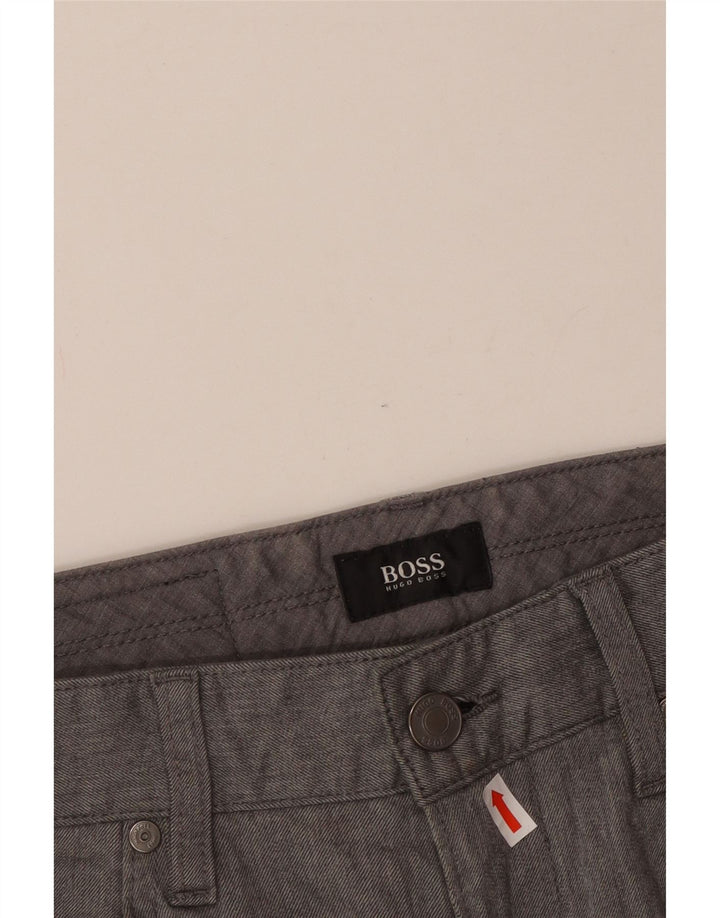 Pantaloni casual drepti pentru bărbați HUGO BOSS L30 L28 bumbac gri