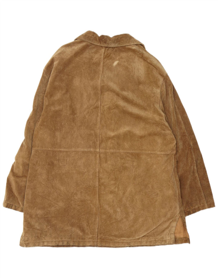 Jachetă vintage de piele de căprioară pentru femei, UK 14, maro mediu