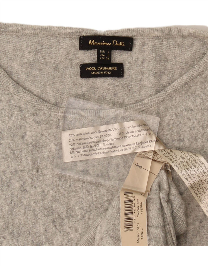Pulover pentru femei Massimo Dutti cu gât de barcă UK 16 Lână mare, gri