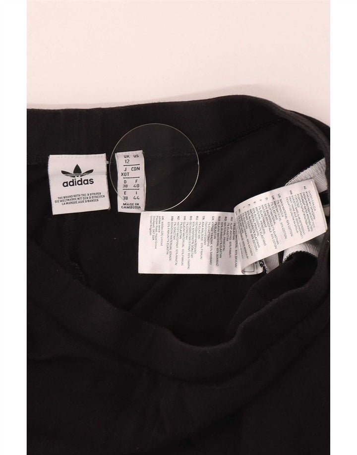 Leggings grafic Adidas pentru femei UK 12, bumbac mediu negru