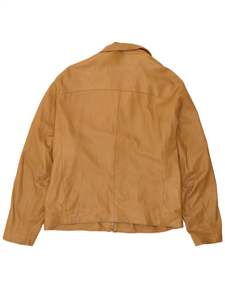 Jachetă de piele vintage pentru bărbați UK 46 3XL piele bej