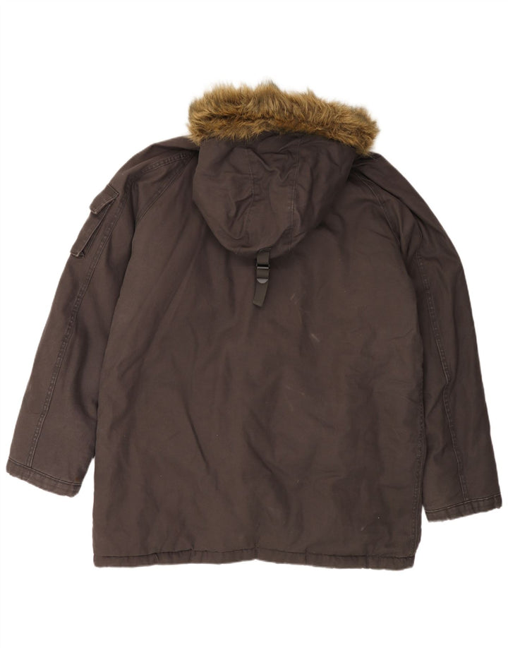 Jachetă parka cu glugă pentru bărbați TIMBERLAND UK 40 mare bumbac gri