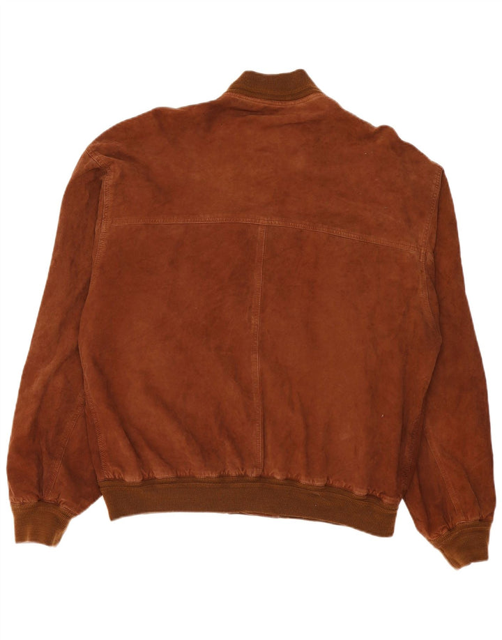 Jachetă Bomber de piele intoarsa pentru barbati Barone IT 56 3XL piele maro