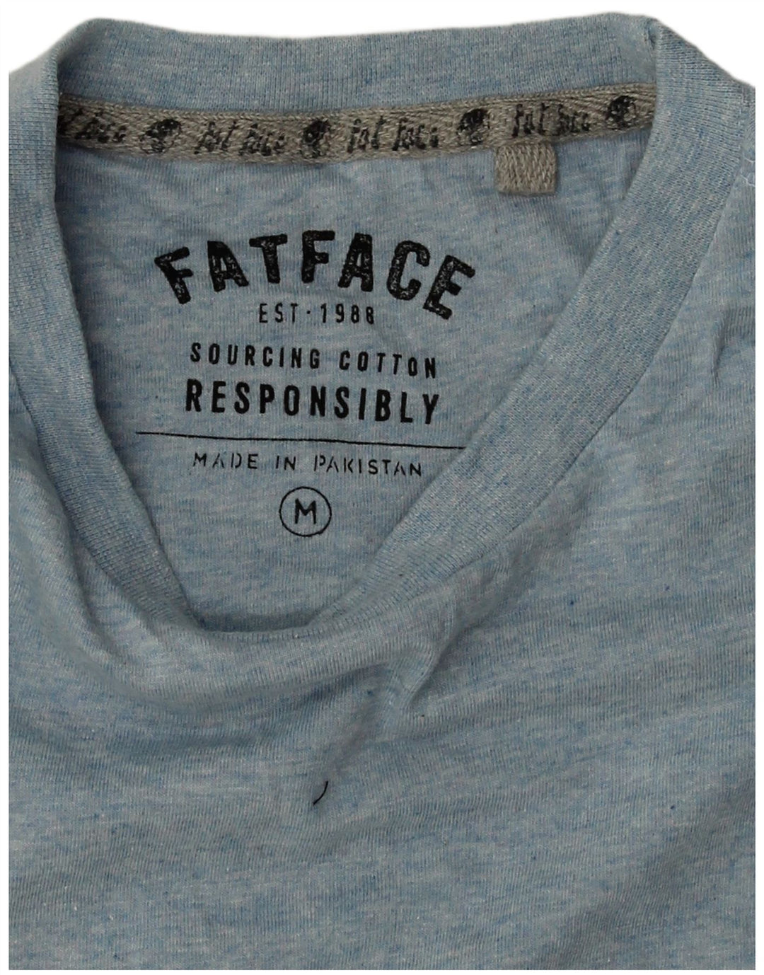 Fat Face Bărbați Tricou Top Medium Blue Bumbac