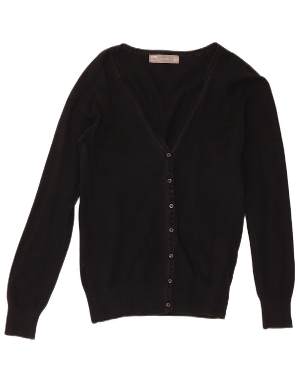 Pulover cardigan pentru femei Zara UK 6 XS bumbac negru