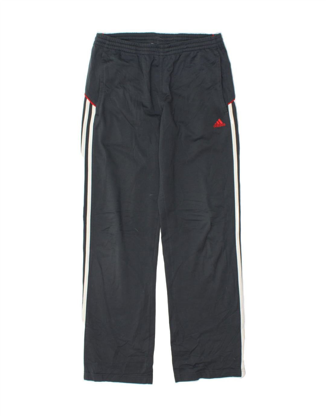 ADIDAS Boys Tracksuit Trousers 13-14 Years Black Polyester Vintage Adidas and Second-Hand Adidas from Messina Hembry 