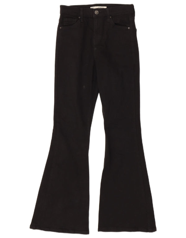Topshop blugi moto evazați pentru femei W26 L28 bumbac negru