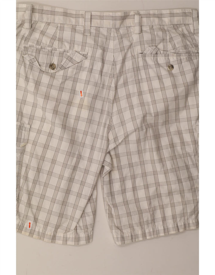 DOCKERS Mens Cargo Shorts W36 Large  White Check Cotton Vintage Dockers and Second-Hand Dockers from Messina Hembry 