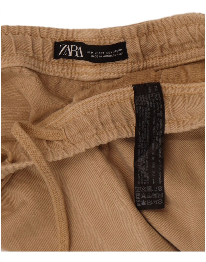 Pantaloni cargo drepti pentru bărbați Zara Mediu L31 L30 Bumbac bej