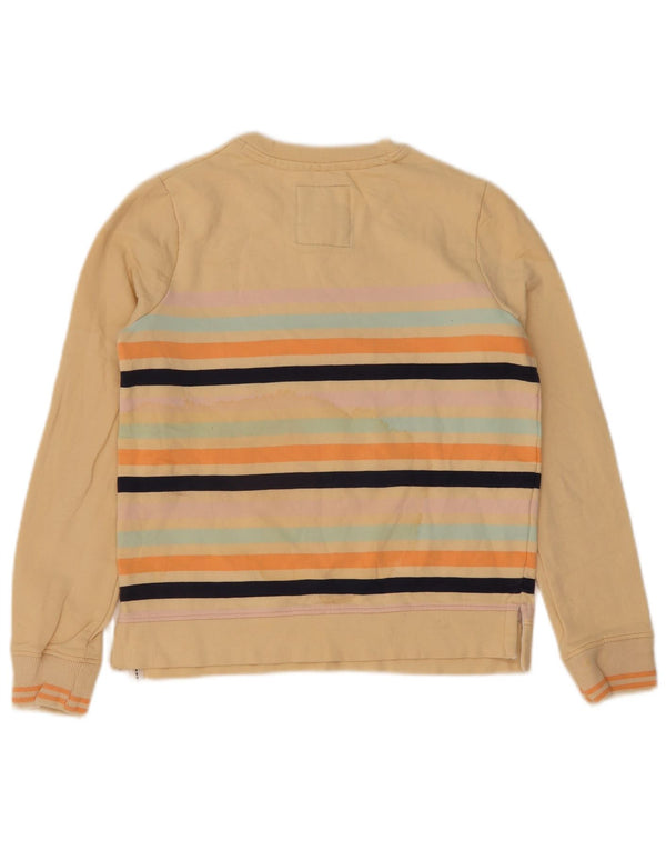 Crew Clothing Hanorac pentru femei Pulover UK 8 mic, bej, bumbac cu dungi