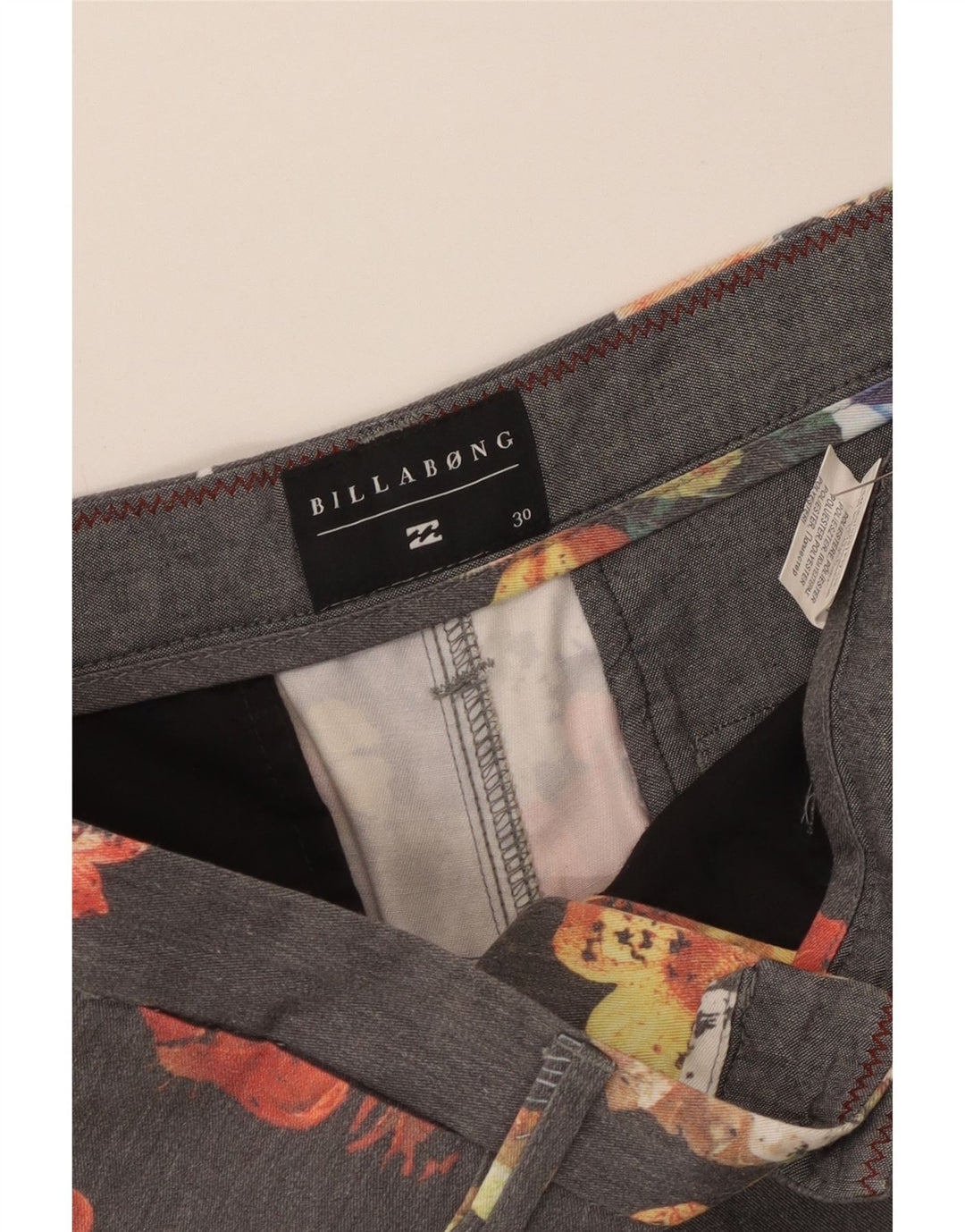 Pantaloni scurți chino pentru bărbați Billabong W30, gri mediu, poliester floral