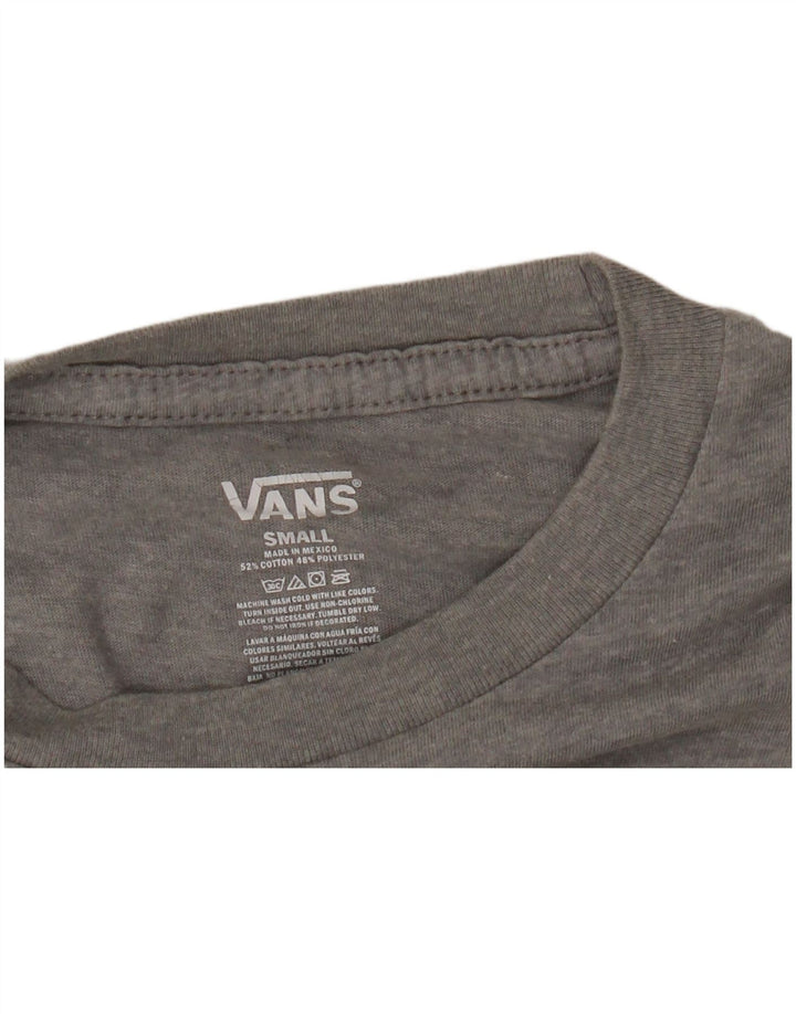 VANS Top grafic pentru femei cu mânecă lungă UK 10 mic bumbac gri