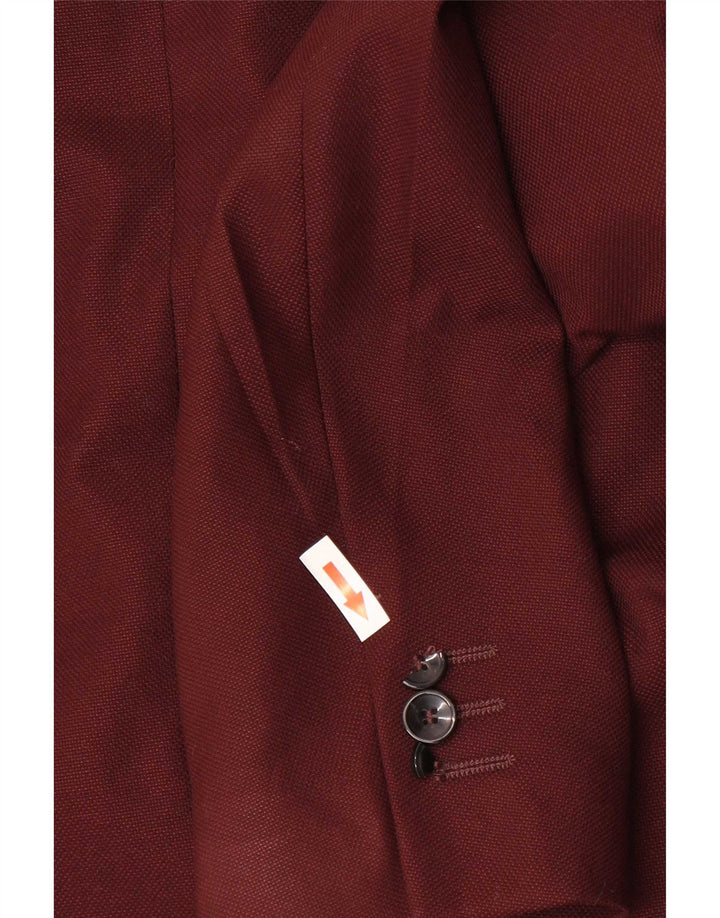 Jachetă pentru bărbați Zara cu 1 nasture EU 54 XL Bordeaux Poliester