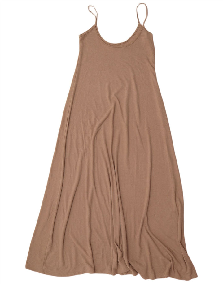 Rochie de soare maxi pentru femei Zara UK 12 Medium Bej Poliester