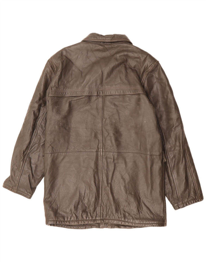 Geaca de piele vintage pentru barbati IT 48 piele maro medie