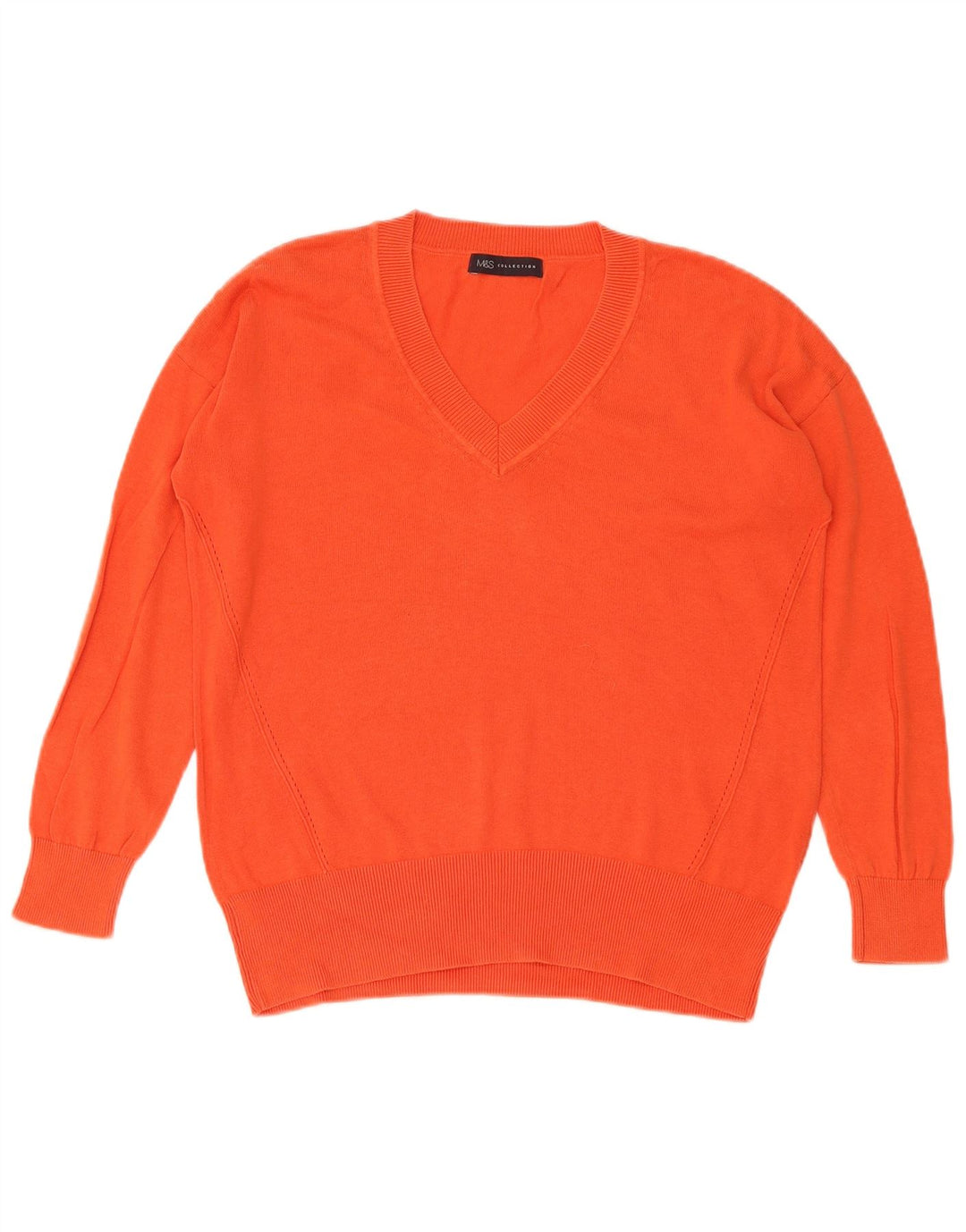 Pulover cu decolteu în V pentru femei Marks & Spencer UK 14 Medium Red