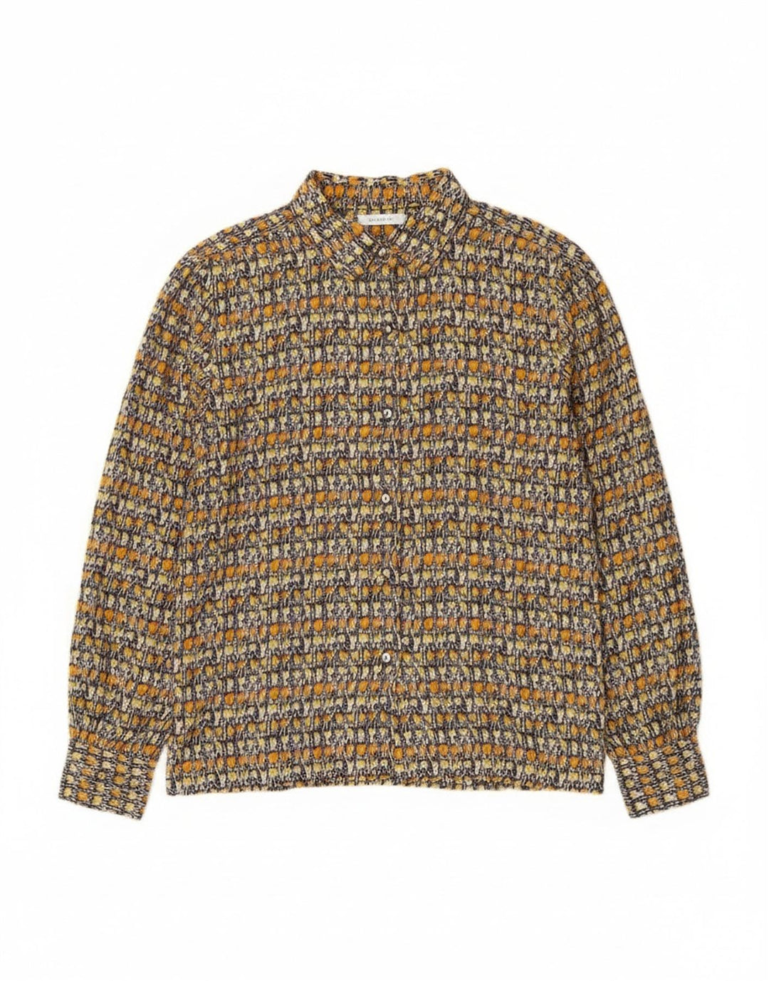 Cămașă vintage pentru femei cu model abstract UK 14 mare, multicoloră