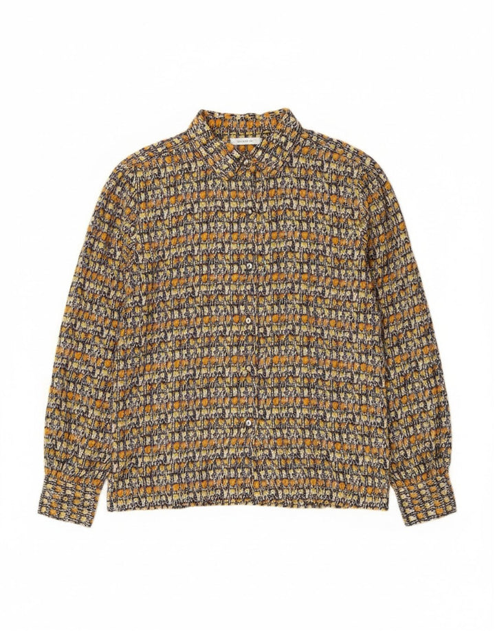 Cămașă vintage pentru femei cu model abstract UK 14 mare, multicoloră