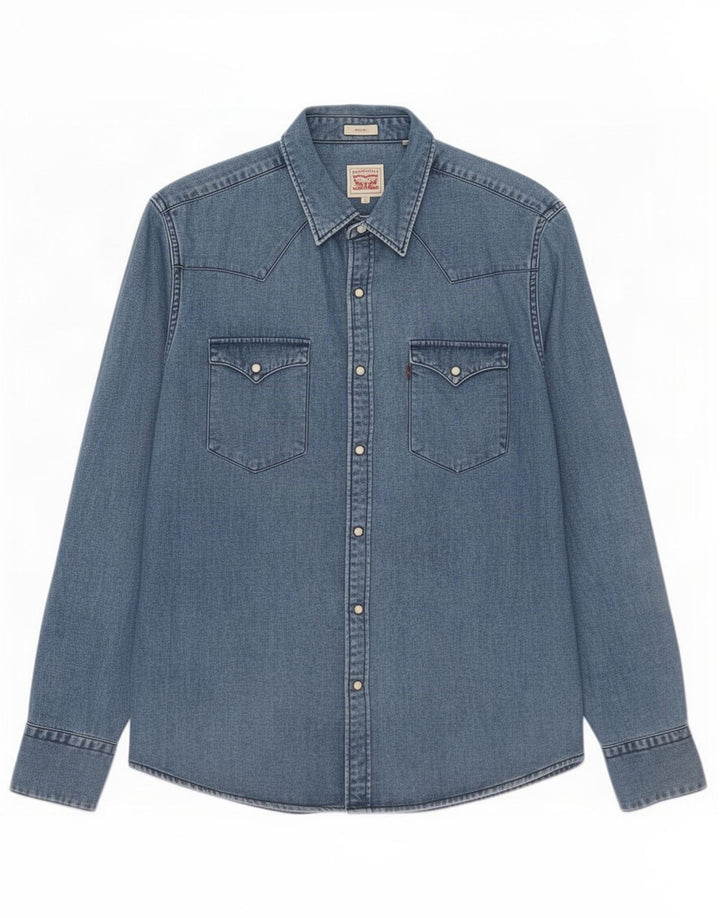Cămașă Levi's Slim Fit Denim, Bumbac Albastru Mic