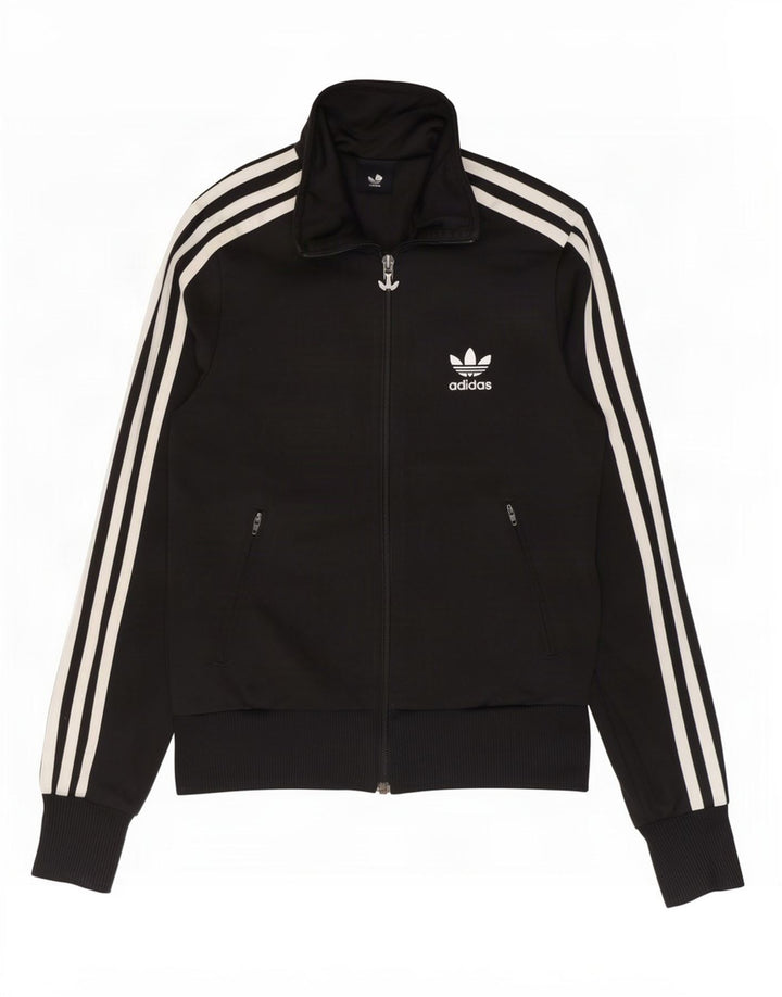 Jachetă de top pentru trening grafic Adidas pentru femei EU 34 XS poliester negru