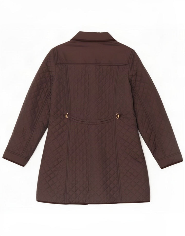 Hobbs Womens Quilted Jacket UK 12 Medium Brown Nylon