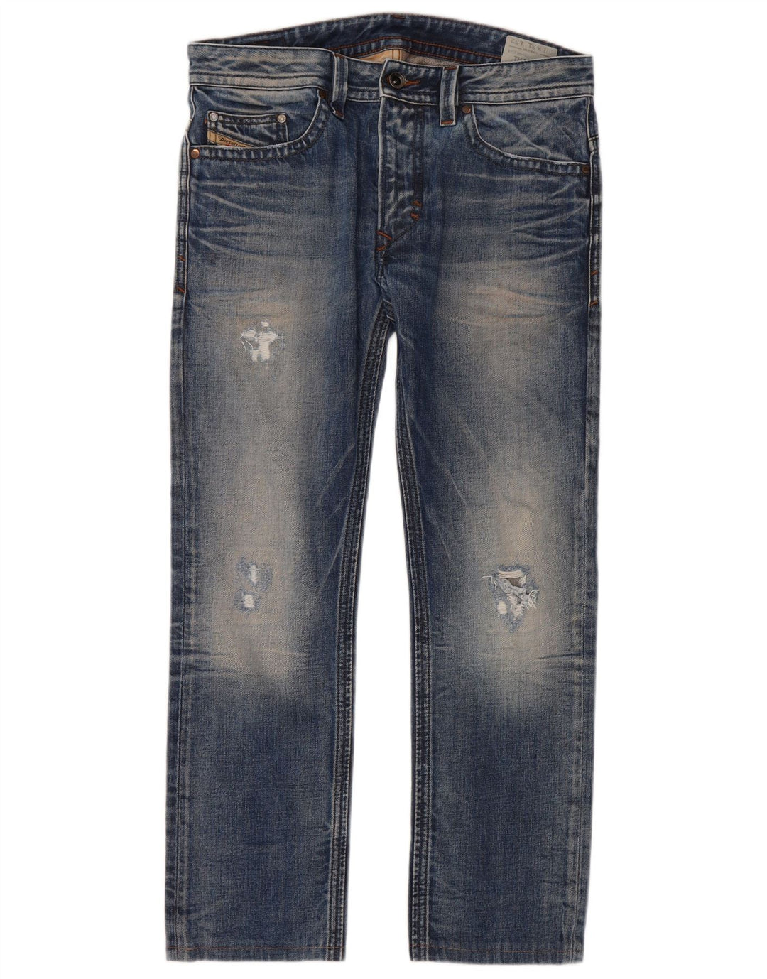 Diesel pentru bărbați Thavar blugi distressed drepte W31 L27 albastru