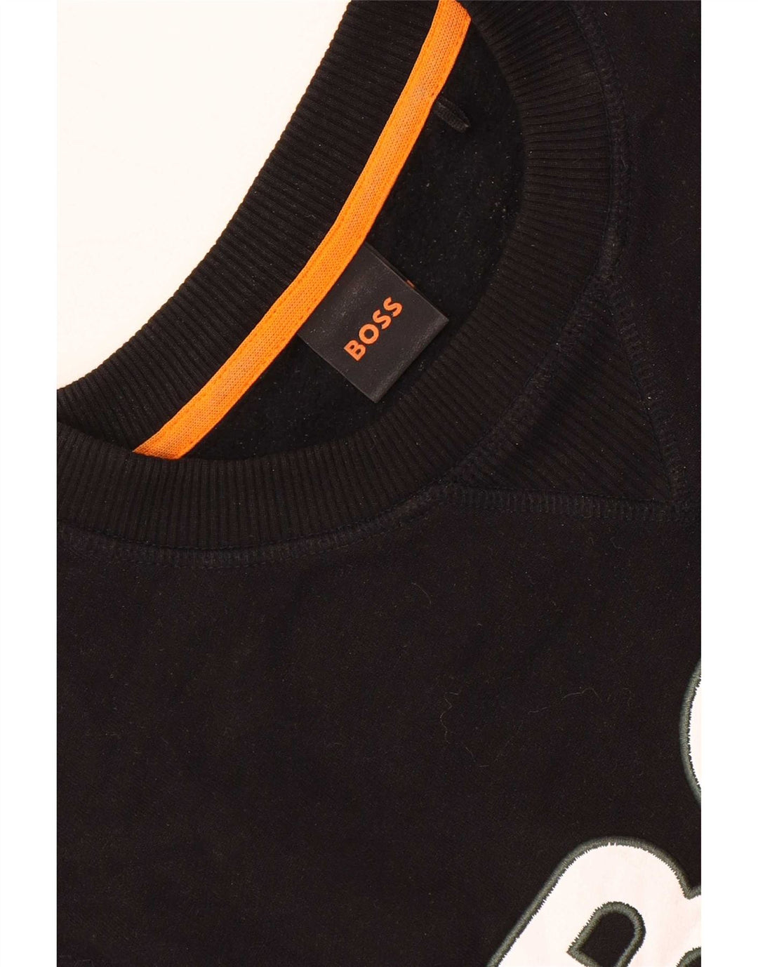 Hanorac grafic pentru bărbați Hugo Boss Pulover mare din bumbac negru