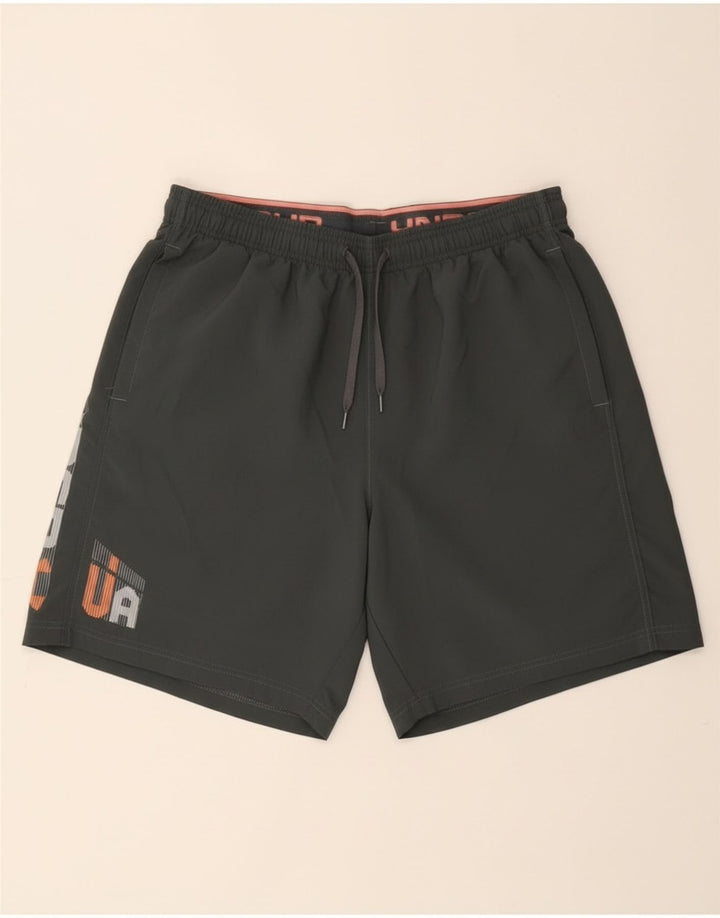 Pantaloni scurți sport Under Armour pentru bărbați Heat Gear Graphic, mari, gri, poliester