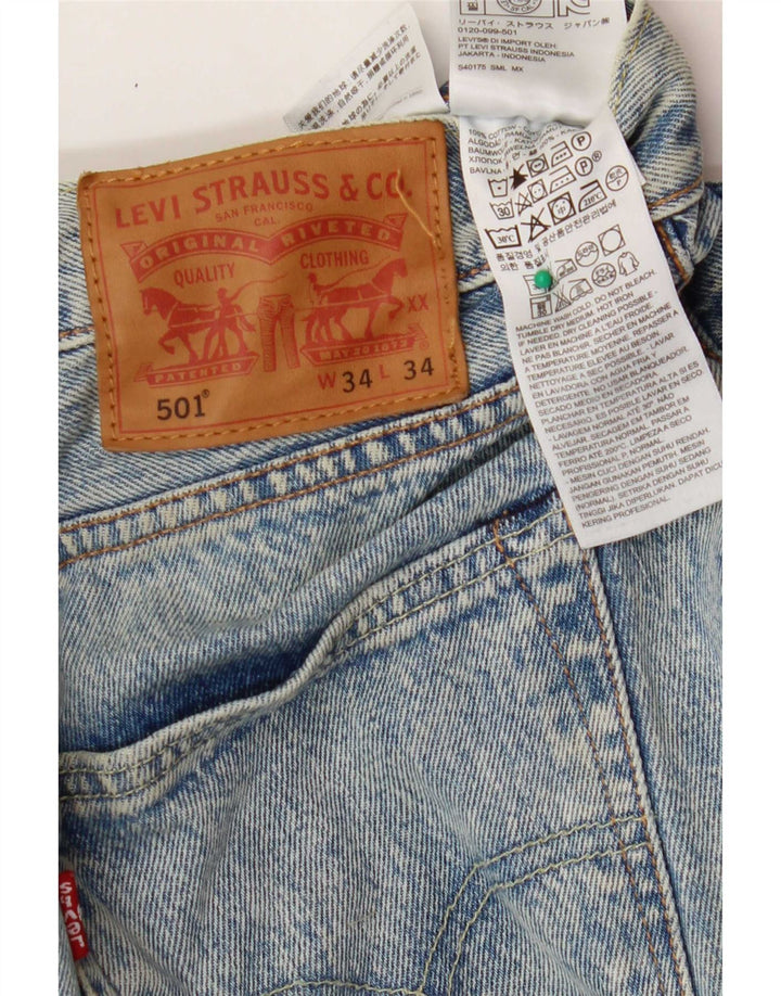 Blugi drepți distressed 501 Levi's pentru bărbați L34 L34 Bumbac albastru
