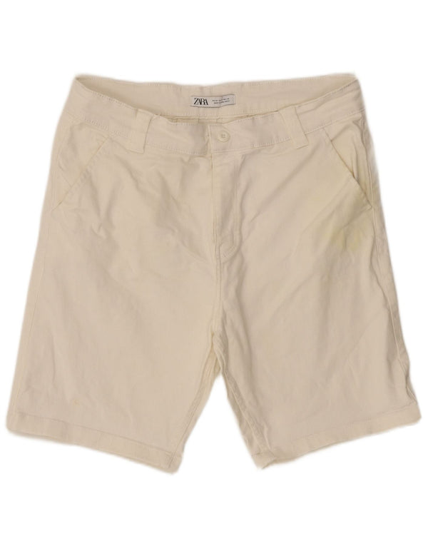 Pantaloni scurți chino pentru bărbați Zara EU 42 Large W32 Bumbac alb