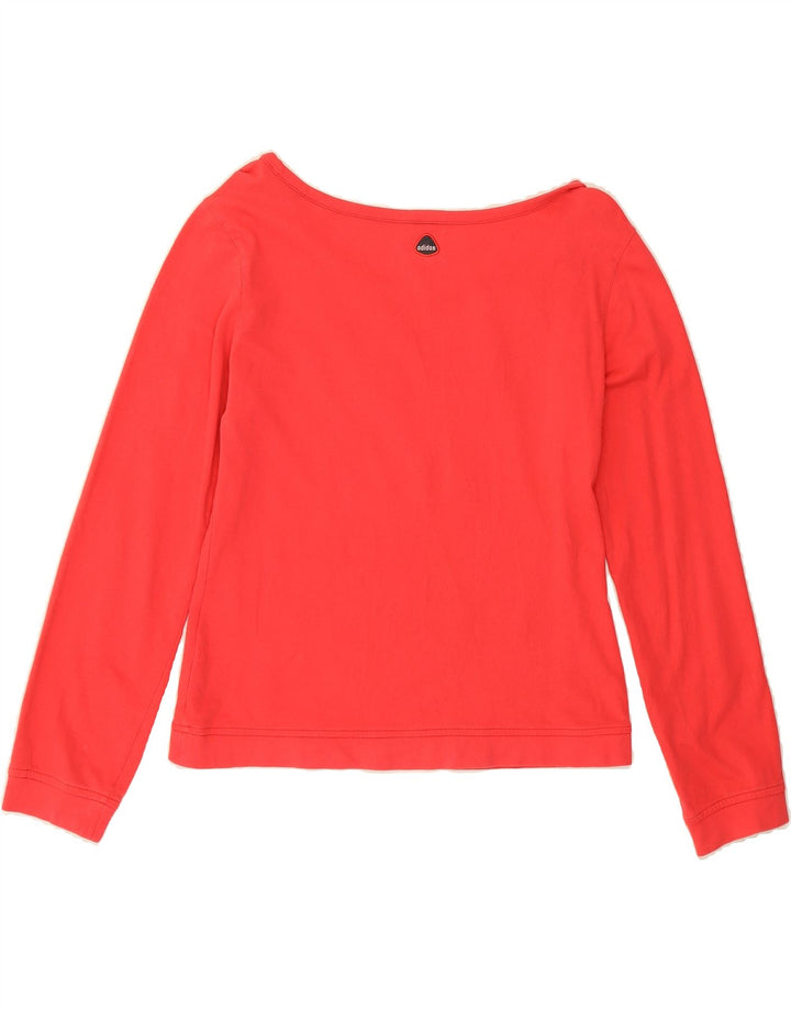 ADIDAS Womens Graphic Top Long Sleeve UK 14 Medium Red Cotton Vintage Adidas and Second-Hand Adidas from Messina Hembry 
