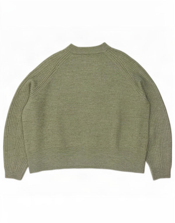 Pulover supradimensionat pentru femei Zara, cu gâtul turn, UK 18 XL, verde acrilic