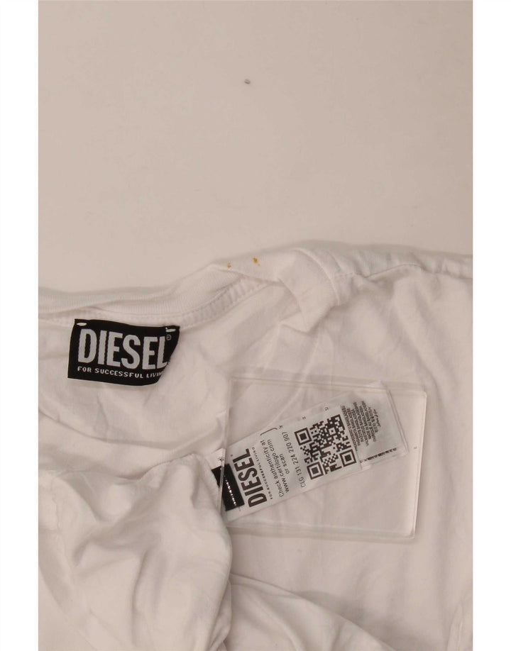 Tricou Diesel pentru bărbați Top mare din bumbac alb