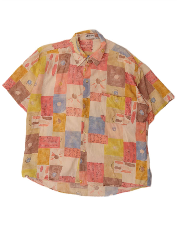Cămașă cu mânecă scurtă pentru bărbați Vertigo 2XL, multicoloră, mozaic