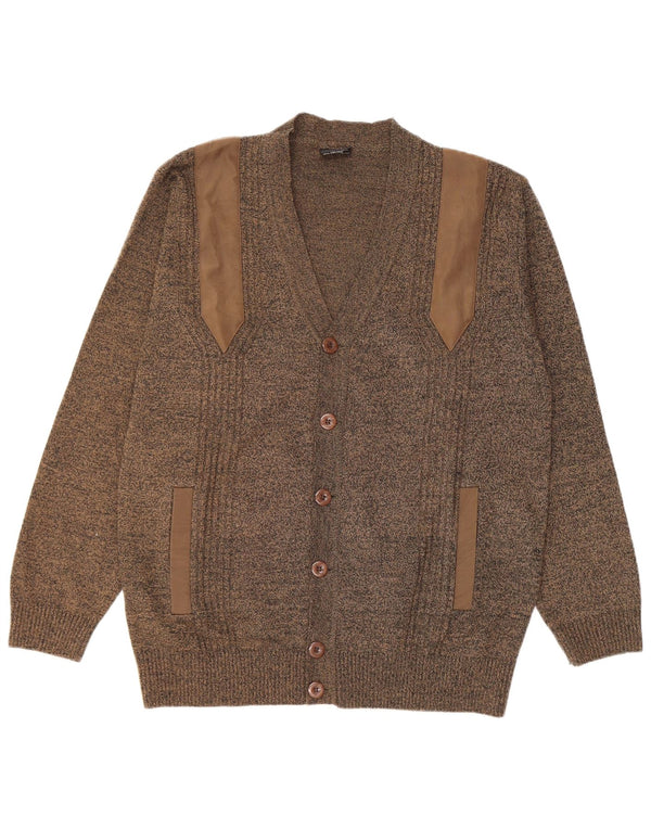 Pulover Cardigan Vintage pentru bărbați 3XL Kaki Poliacrilic cu pete